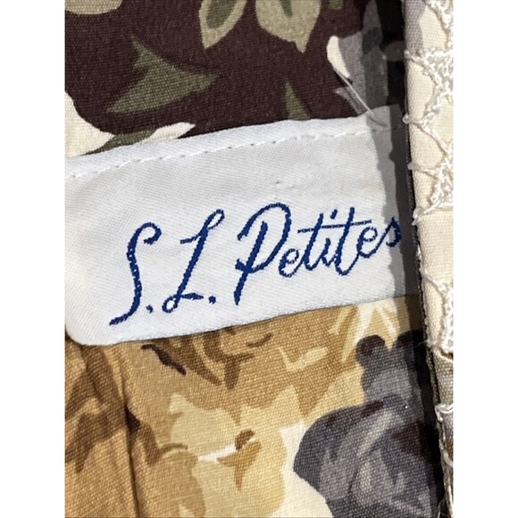 Vintage 90s Floral Dress Lace Bib Collar Cottage Core Prairie Feminine flowers - Picture 5 of 7